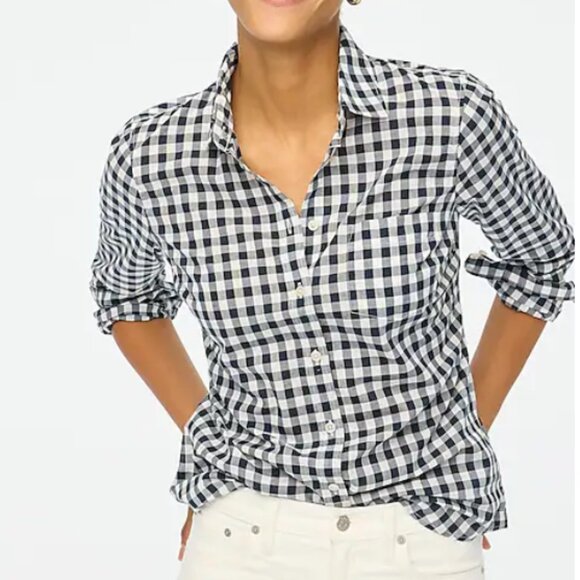 J. Crew Factory Tops - Gingham lightweight cotton shirt in signature fit - J Crew Factory